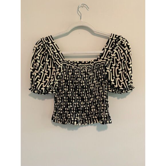 Monteau Los Angeles Tops - Monteau Womens Cottagecore Boho Short Sleeve Crop Top S
